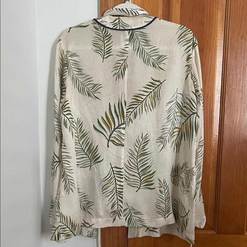 Leaf Print Open Cardigan - Picture 6 of 8